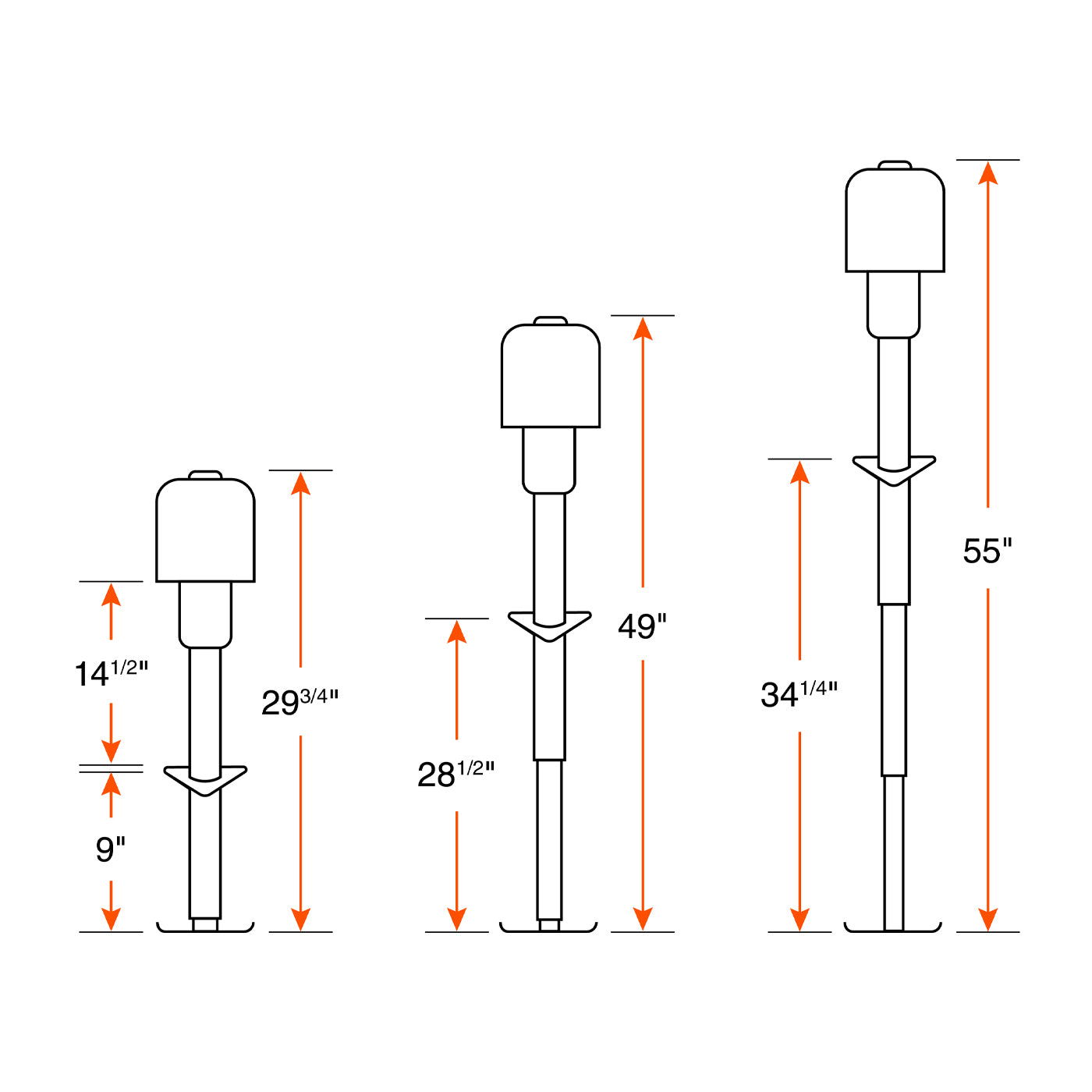 Vérin électrique 3,5K 18" noir RAM - RecreaShop