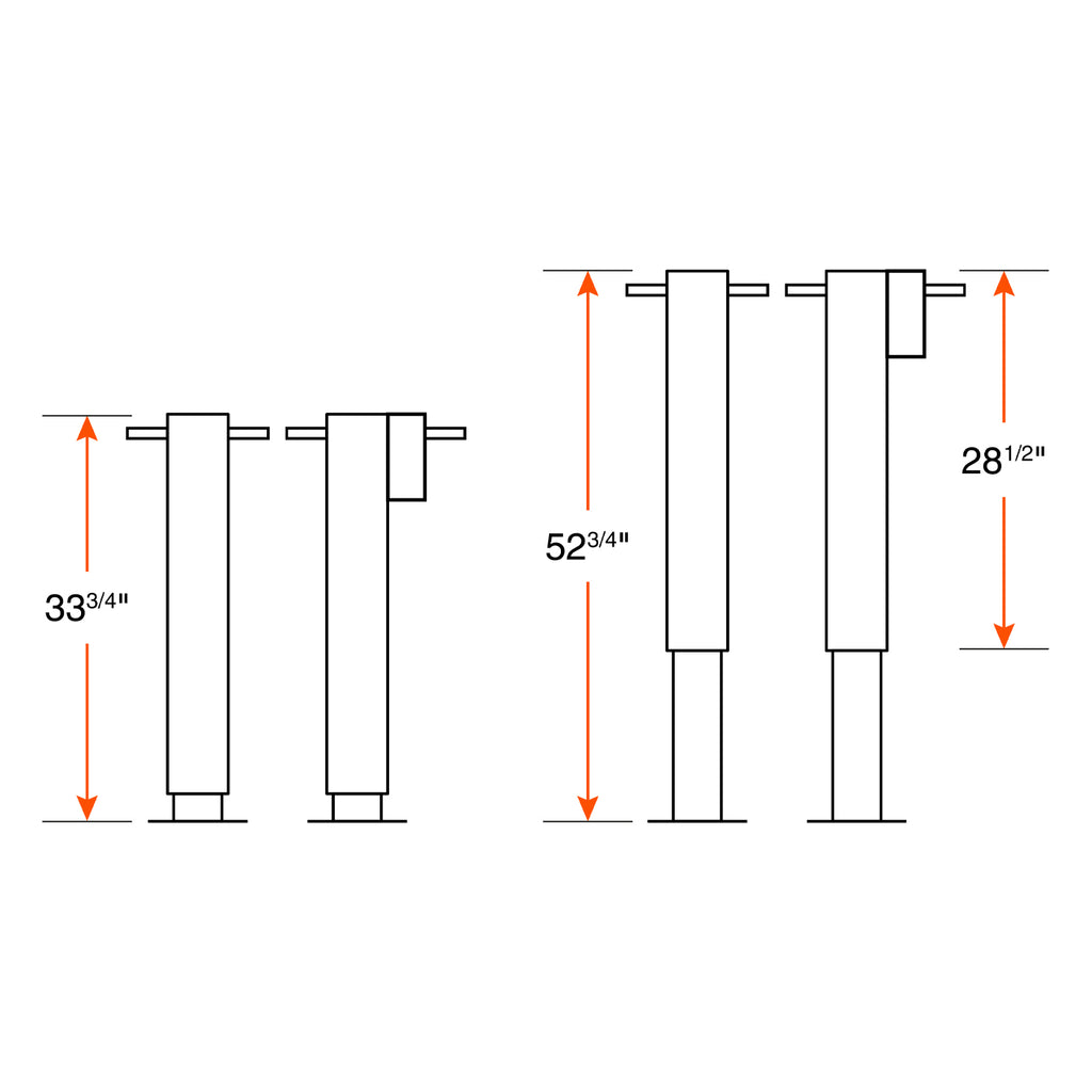 Vérin double 50K 18,9" sabot pivotant (quincaillerie et tige incluses) RAM - RecreaShop