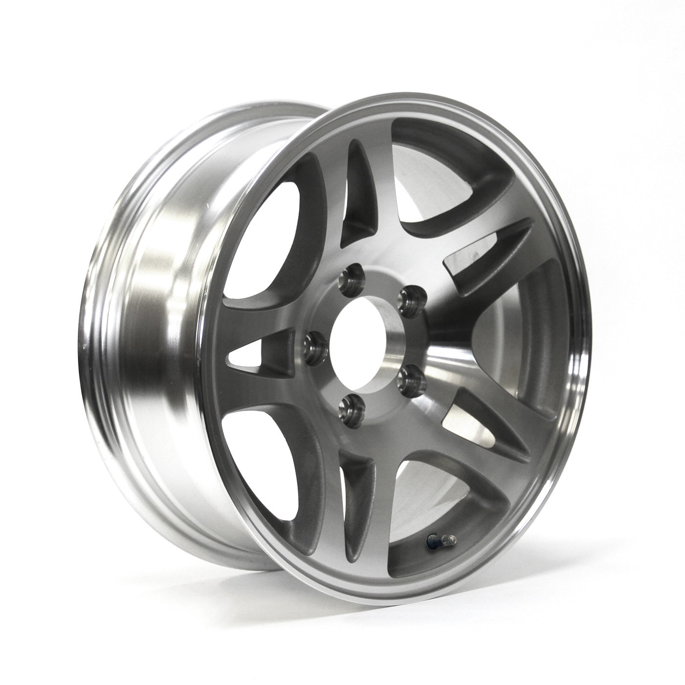 Jante 15" x 6" 5 trous 2150 lbs aluminium modèle-S5 et centre de roue - RecreaShop
