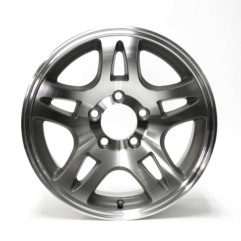 Jante 15" x 6" 5 trous 2150 lbs aluminium modèle-S5 et centre de roue - RecreaShop