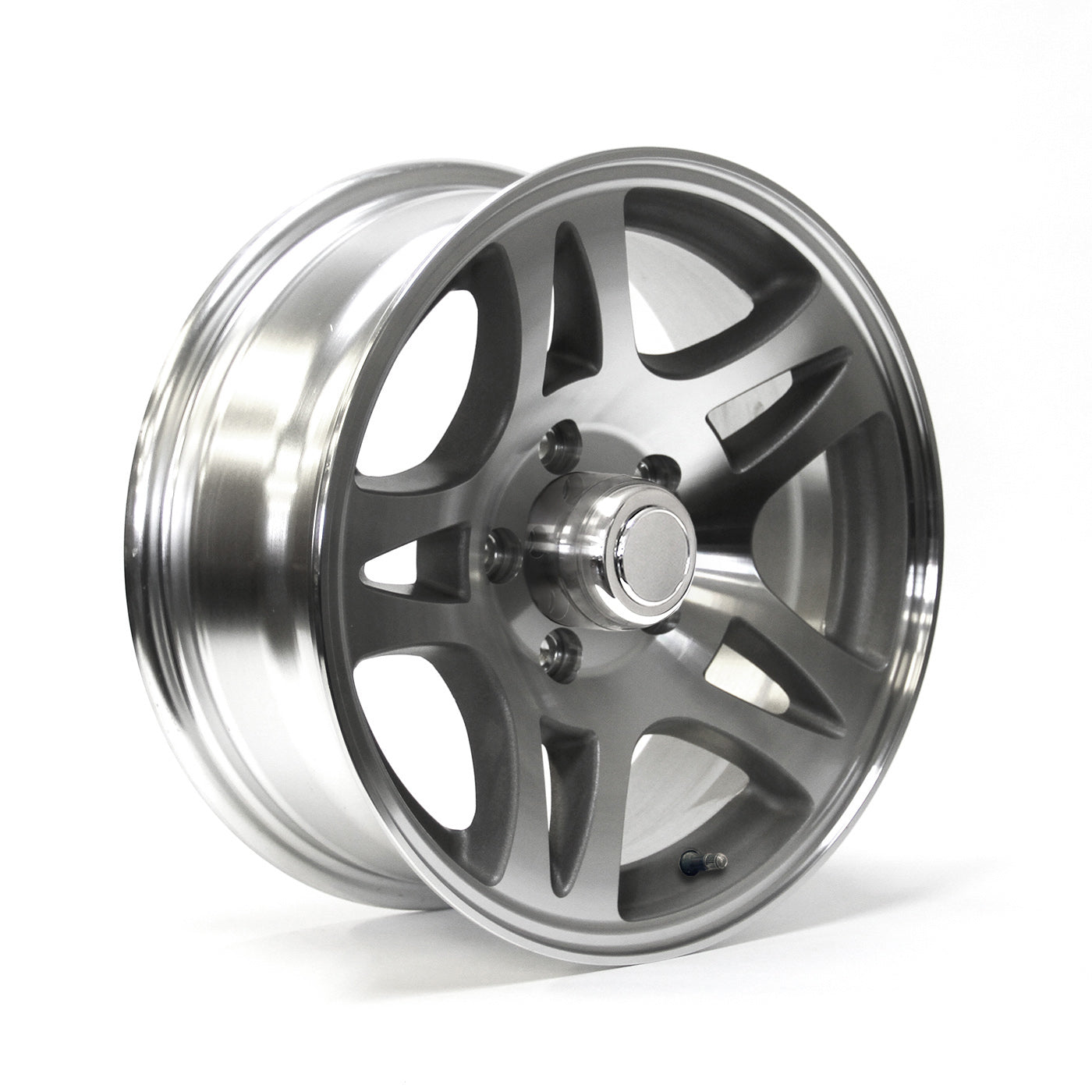Jante 15" x 6" 5 trous 2150 lbs aluminium modèle-S5 et centre de roue - RecreaShop