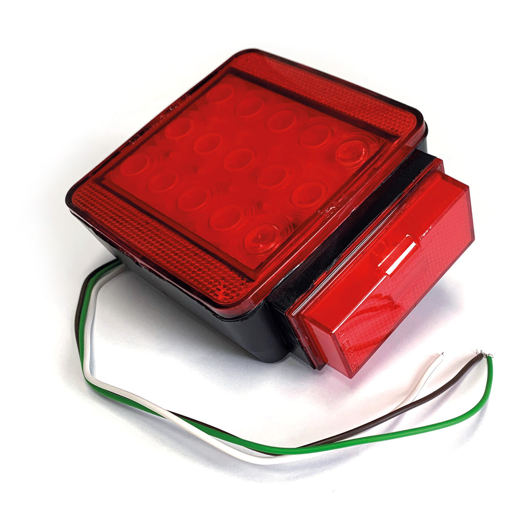 Lumière de position LED droite 5 1/2" x 4 1/2" x 2" rouge 15 diodes - RecreaShop