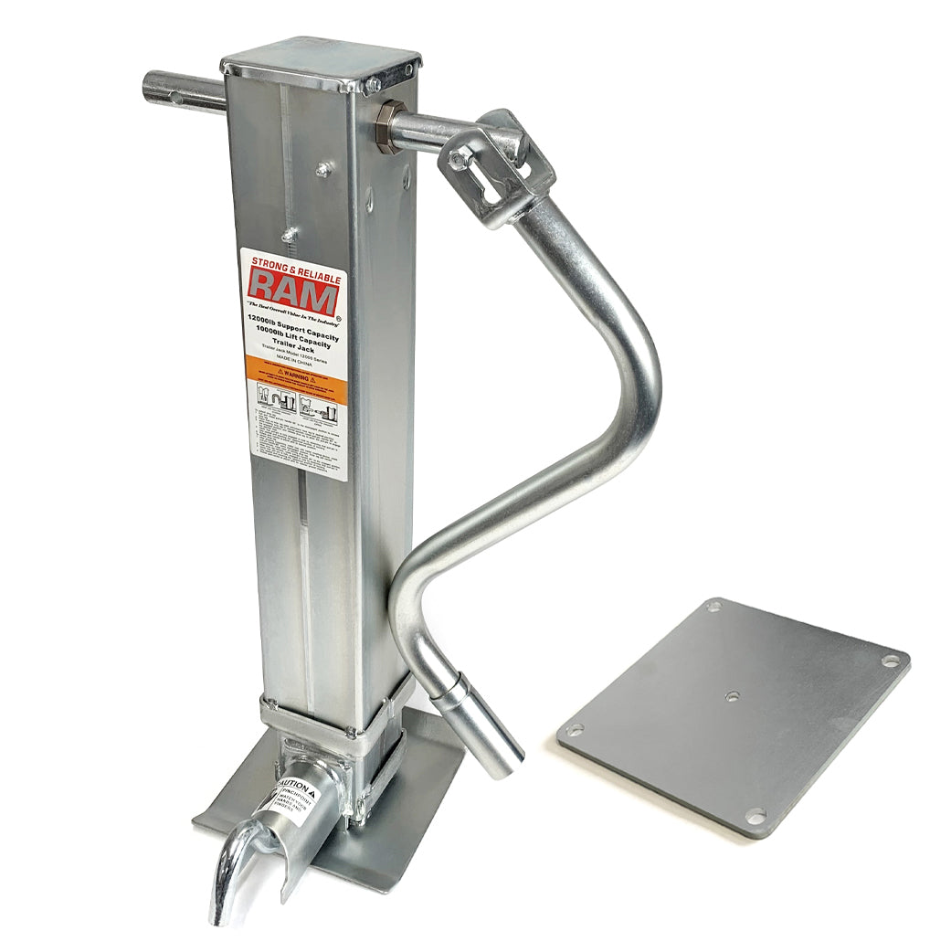 Vérin ajustable 12K 12 1/2" zinc poignée avant avec base renforcie et plaque à souder RAM - RecreaShop