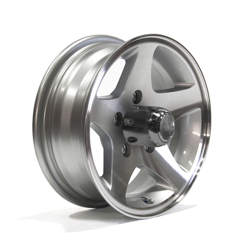 Jante 13" x 5" 5 trous 1600 lbs aluminium Five Star et centre de roue - RecreaShop