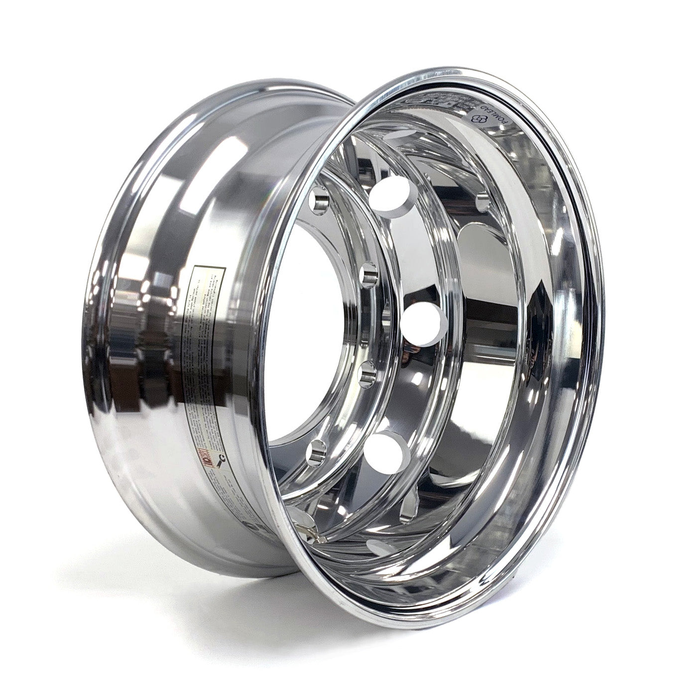 Jante 17 1/2" x 6 3/4" 8 trous 5500 lbs double aluminium fini miroir (essieu 15K) - RecreaShop