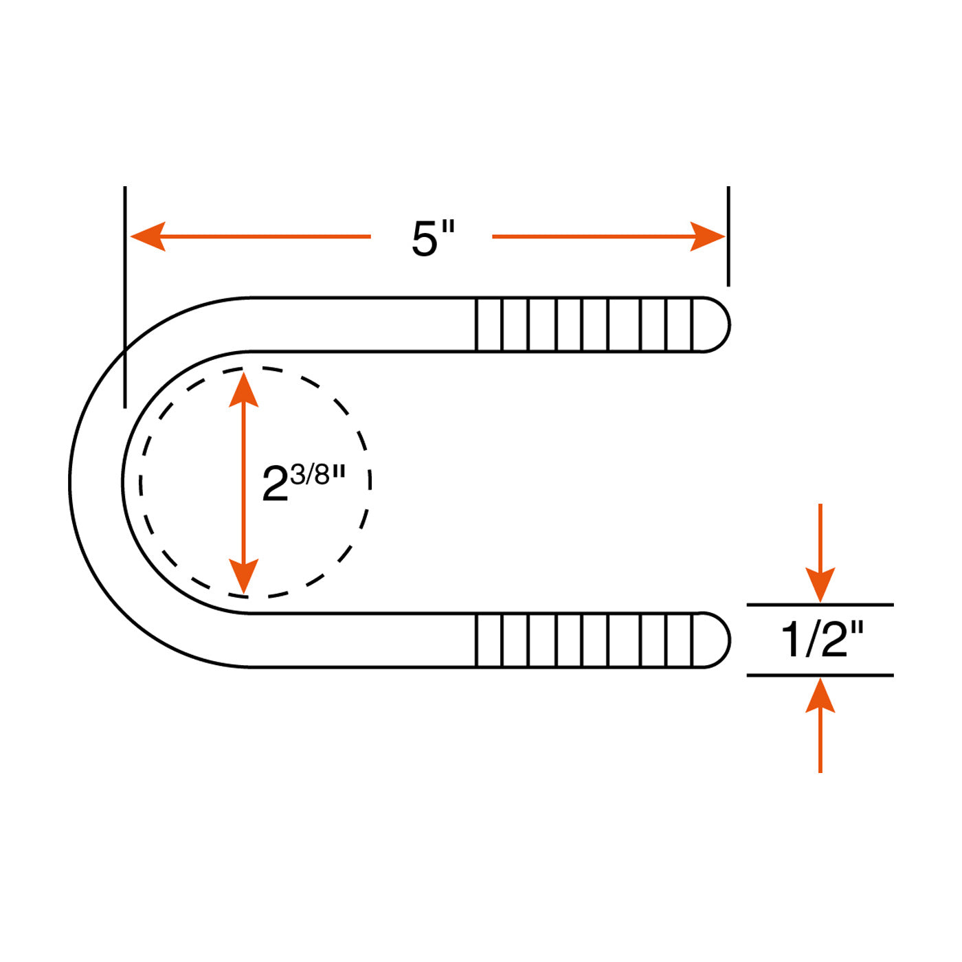 Ensemble de ressorts 1,6K à glissière 3L 24 1/2" x 1 3/4" pour tube 2 3/8" avec quinc. - RecreaShop