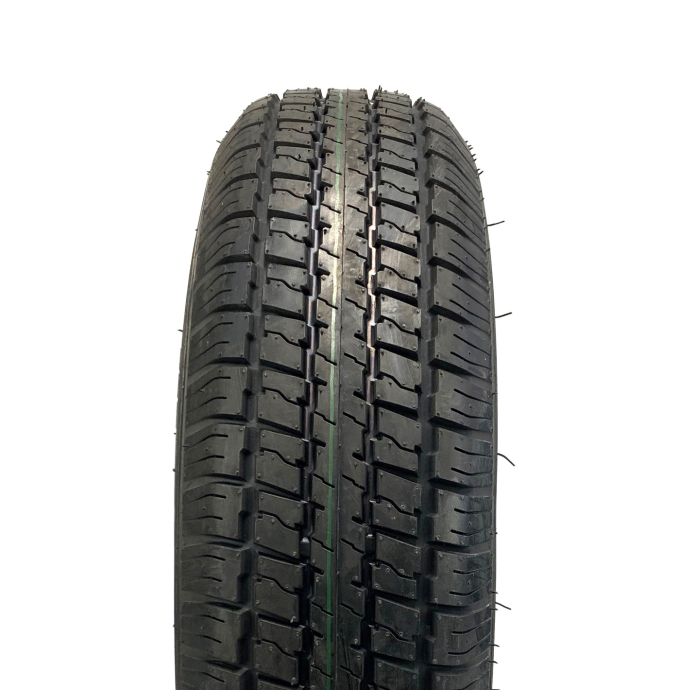 Pneu radial 205/75R14 8 plis LRD 2040 lbs Castle Rock et jante 14" 5 trous rally - Récréashop