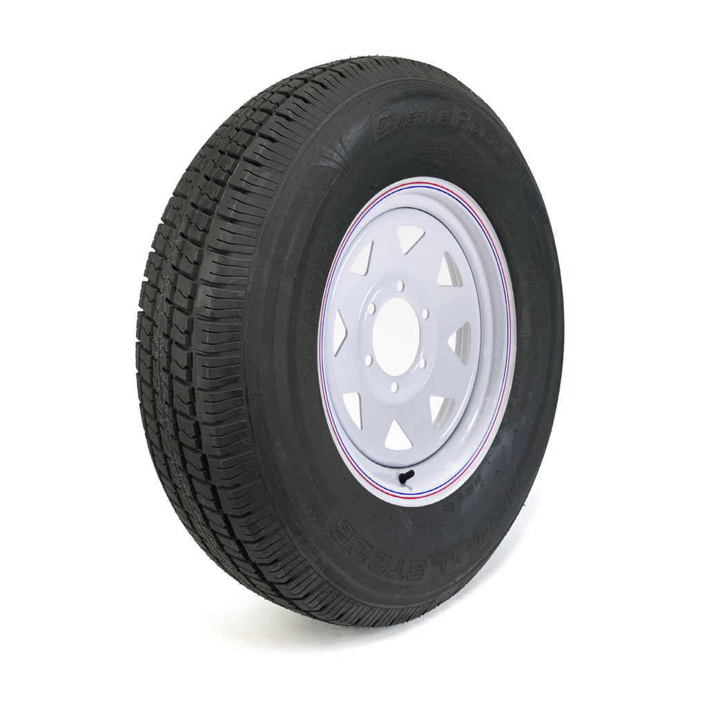 Pneu radial 235/80R16 10 plis LRE 3520 lbs Castle Rock et jante 16" 6 trous rally - RecreaShop