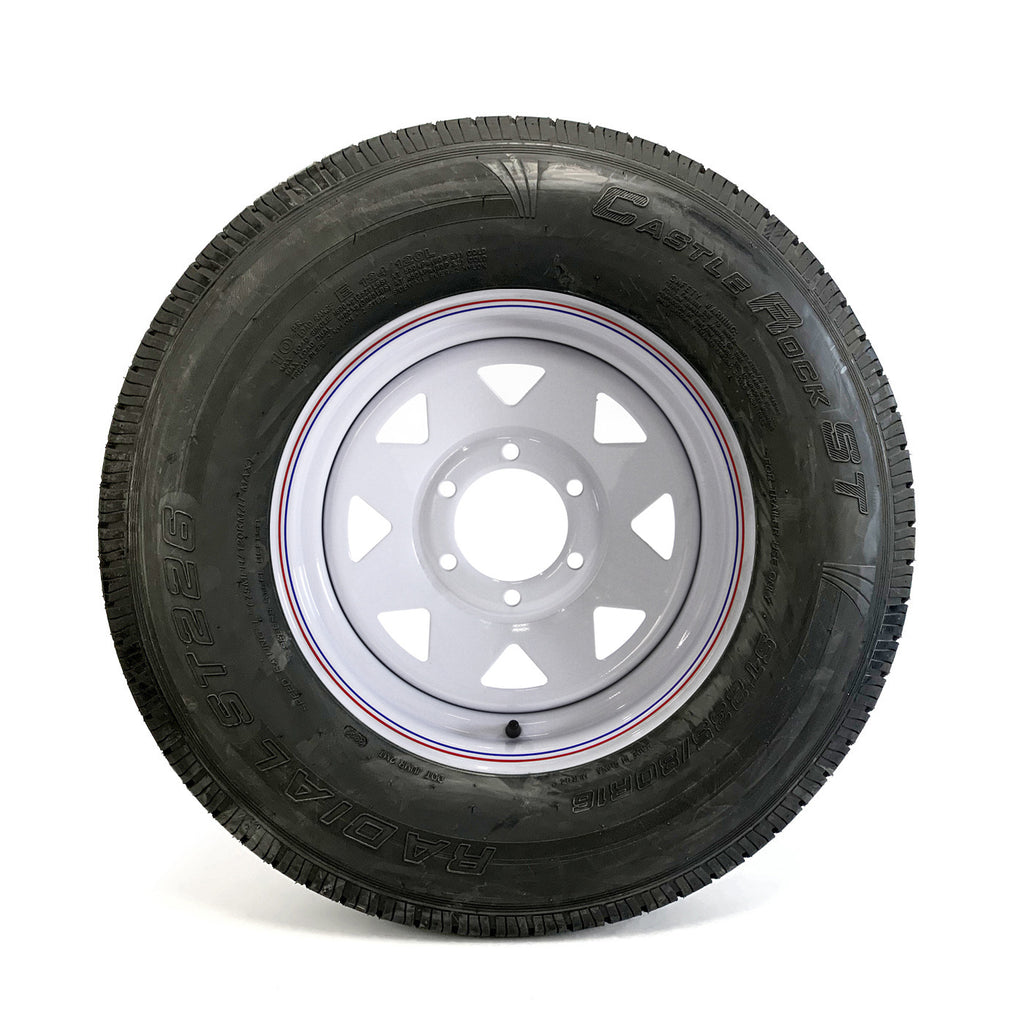 Pneu radial 235/80R16 10 plis LRE 3520 lbs Castle Rock et jante 16" 6 trous rally - RecreaShop
