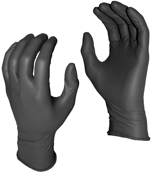 (50)GANTS NITRILE NOIR 8mil GRAND - Récréashop