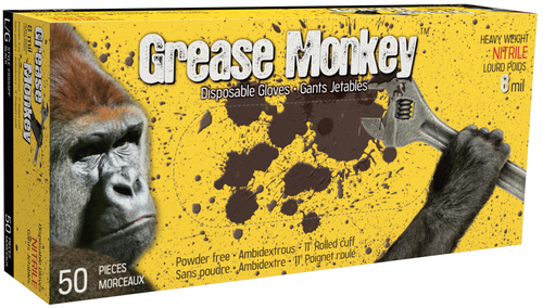 (50)GANTS NITRILE NOIR 8mil GRAND - Récréashop