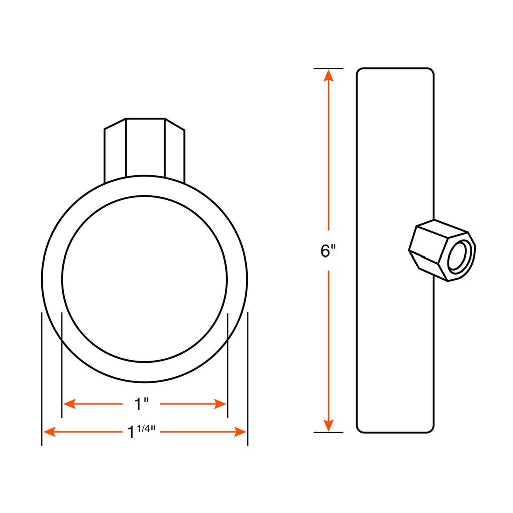 Tube 1 1/4" pour pied stabilisateur écrou 1/2"-13 - RecreaShop