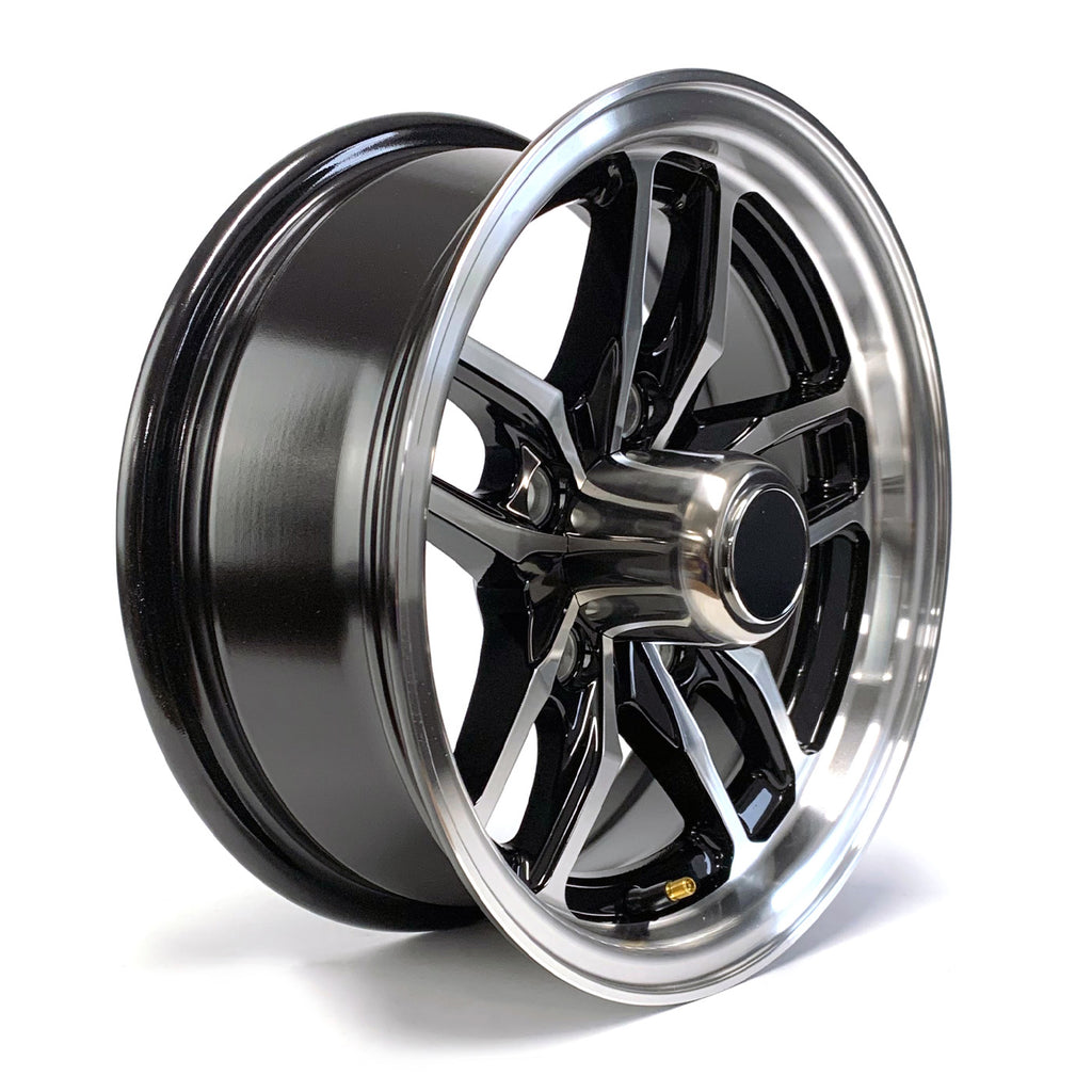Jante 13" x 6" 5 trous 1710 lbs aluminium noir Osprey et centre de roue - RecreaShop
