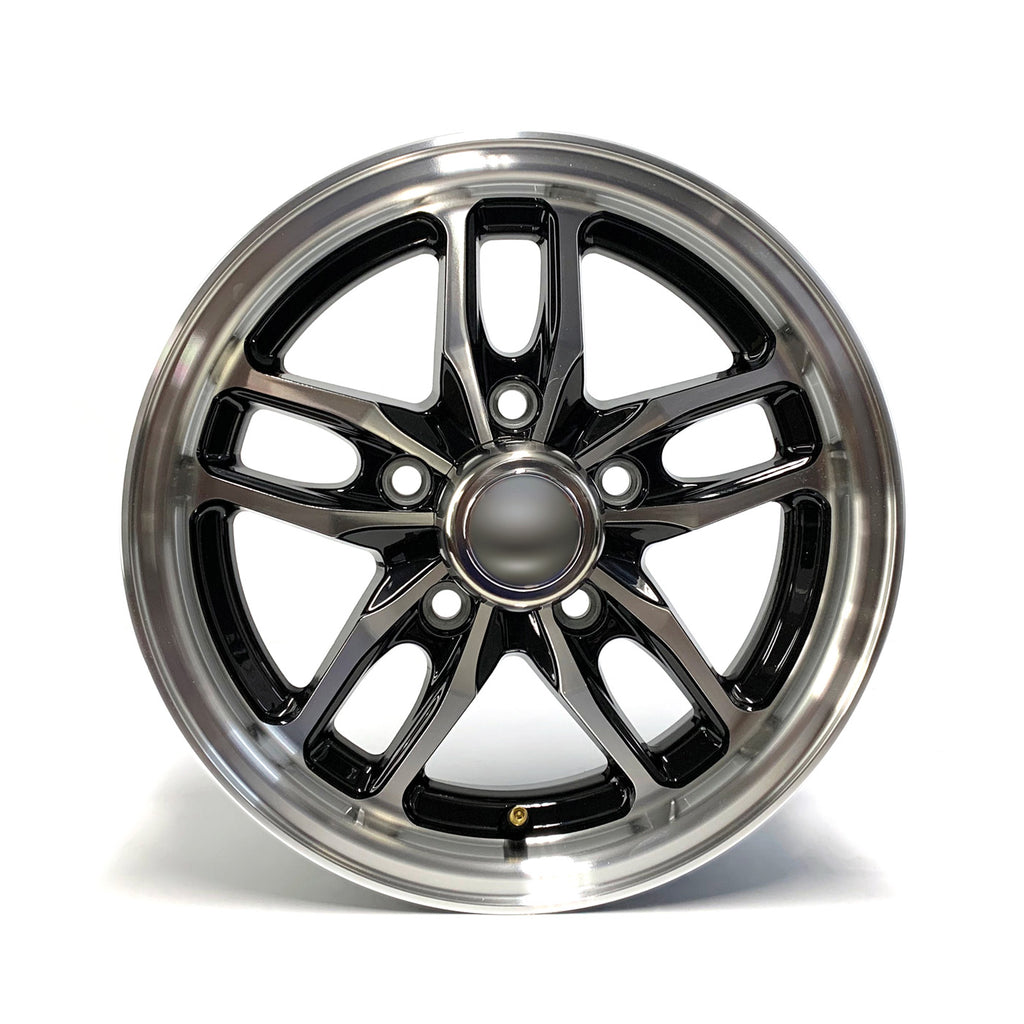 Jante 13" x 6" 5 trous 1710 lbs aluminium noir Osprey et centre de roue - RecreaShop