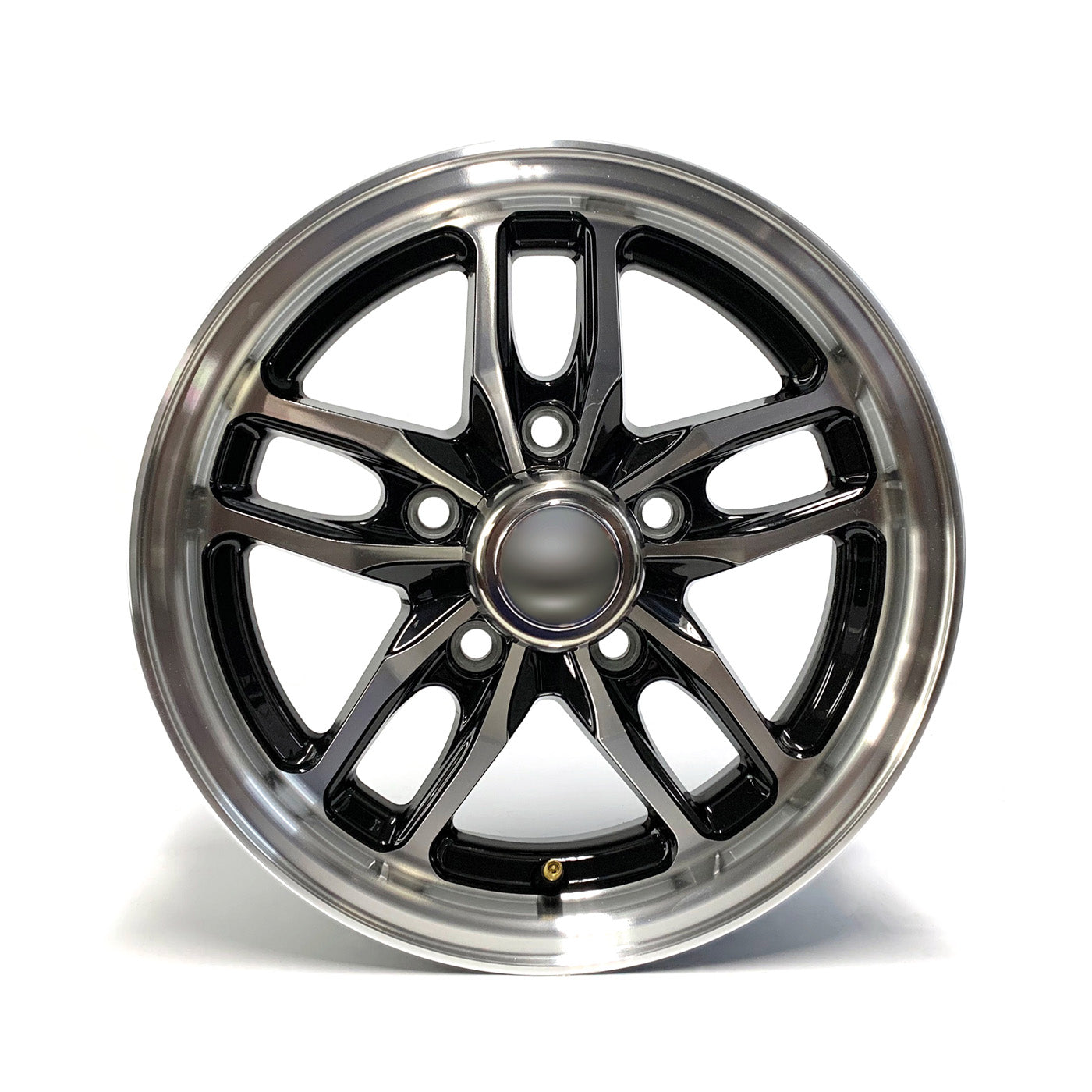 Jante 13" x 6" 5 trous 1710 lbs aluminium noir Osprey et centre de roue - RecreaShop