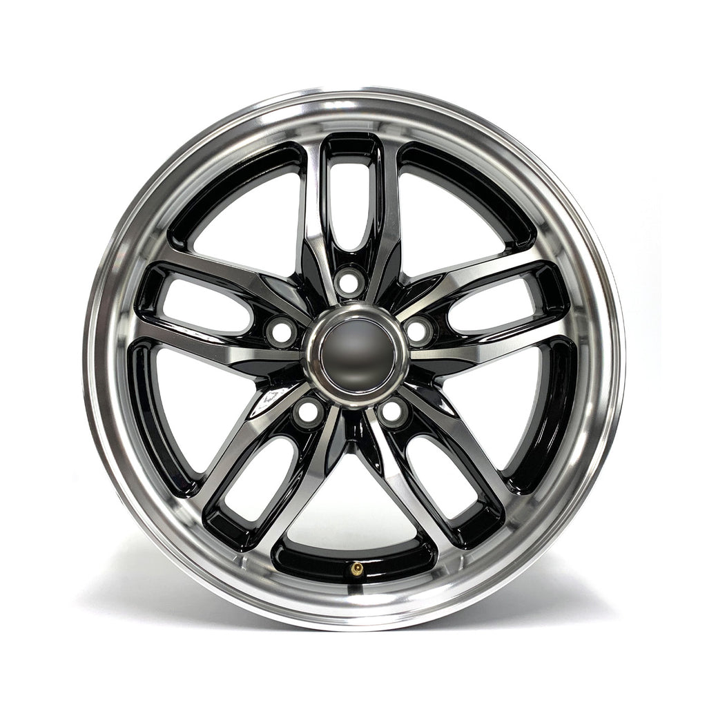 Jante 14" x 6" 5 trous 2200 lbs aluminium noir Osprey et centre de roue - RecreaShop