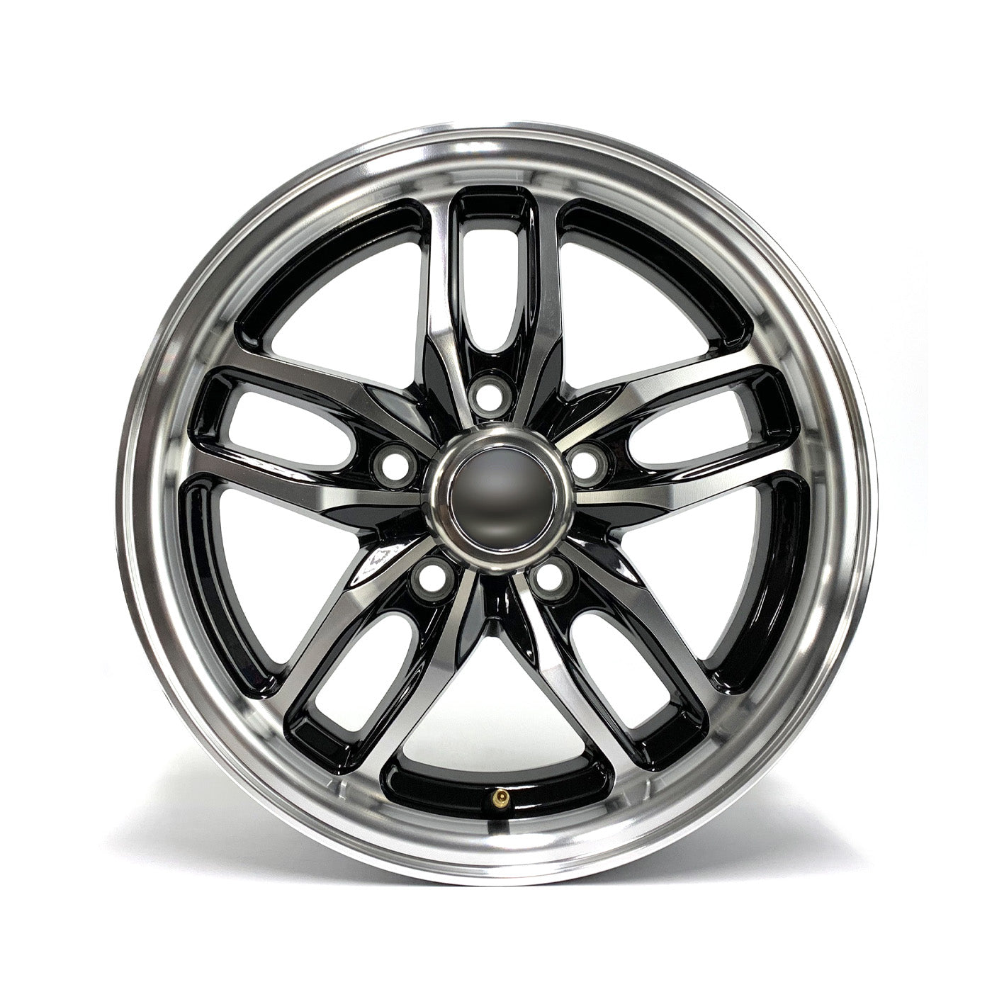 Jante 14" x 6" 5 trous 2200 lbs aluminium noir Osprey et centre de roue - RecreaShop