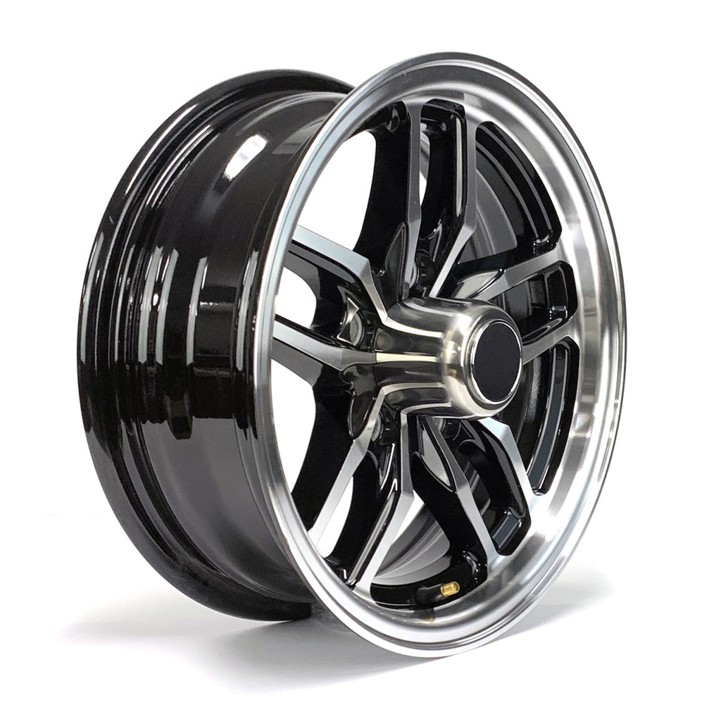 Jante 14" x 6" 5 trous 2200 lbs aluminium noir Osprey et centre de roue - RecreaShop