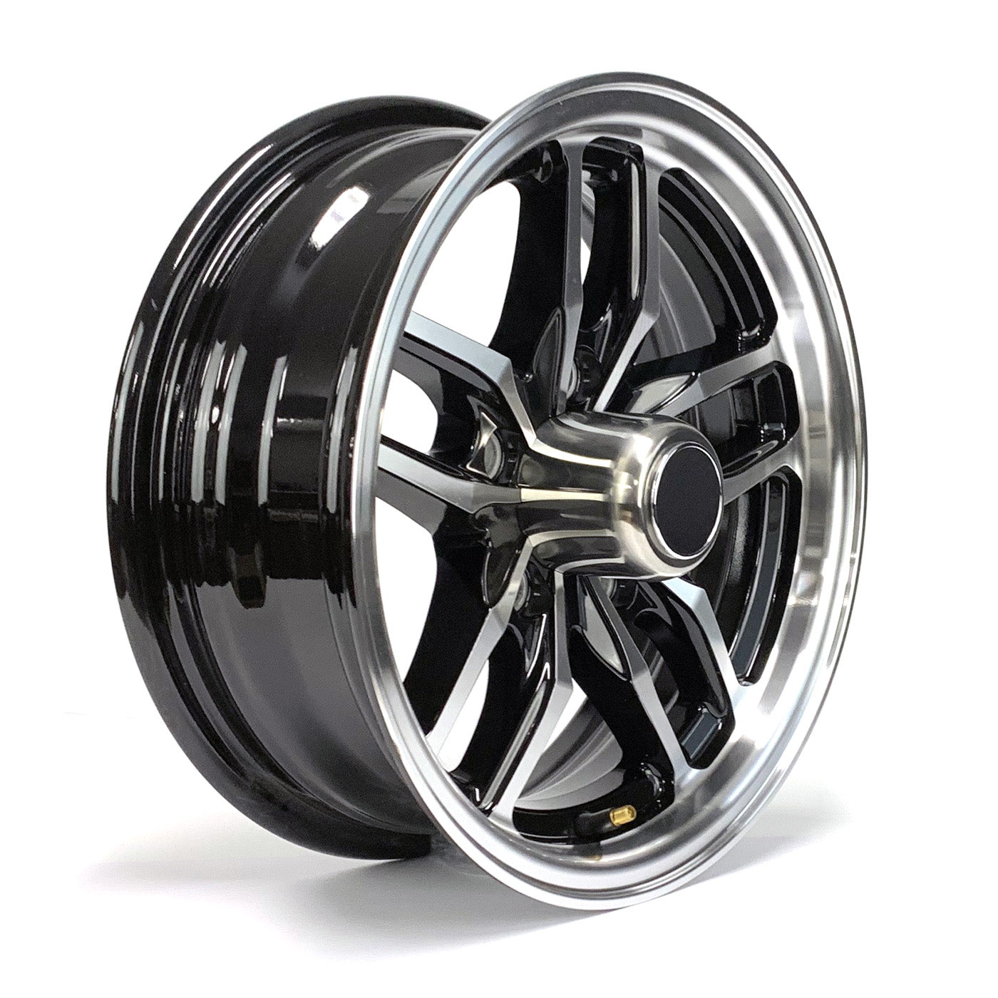 Jante 14" x 6" 5 trous 2200 lbs aluminium noir Osprey et centre de roue - RecreaShop