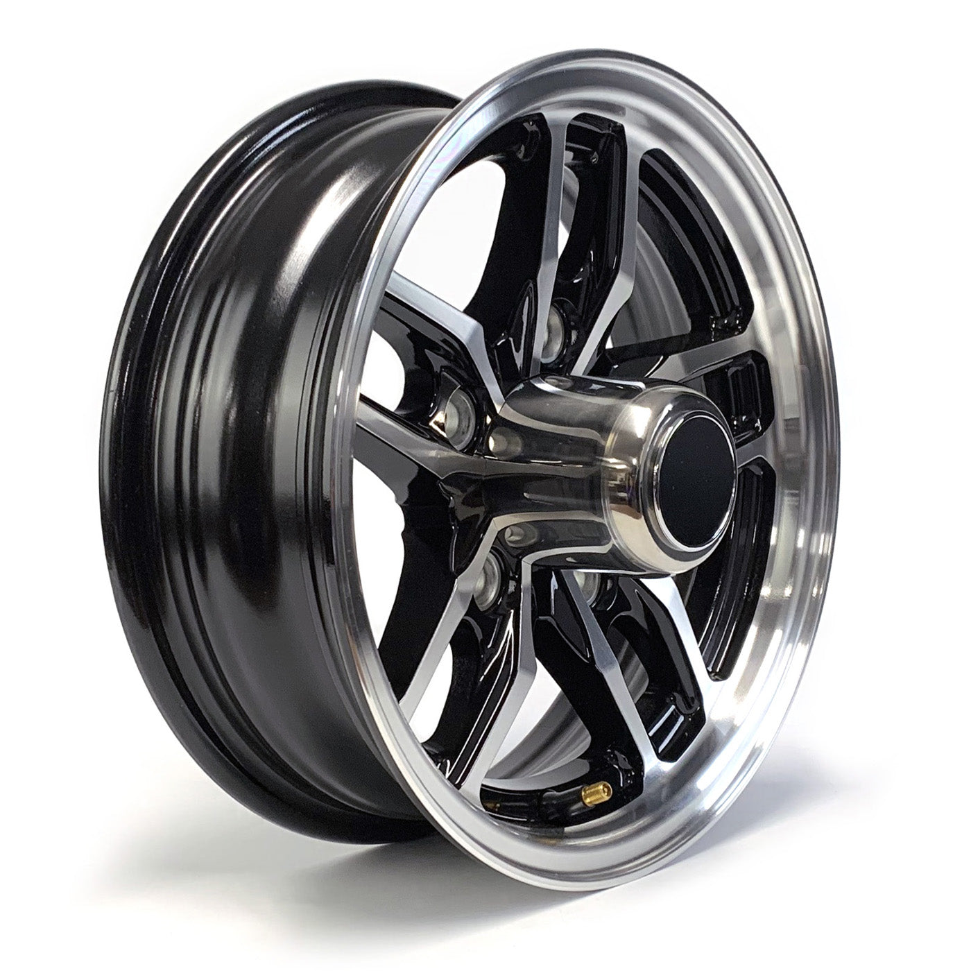 Jante 12" x 5" 5 trous 1520 lbs aluminium noir Osprey et centre de roue - RecreaShop