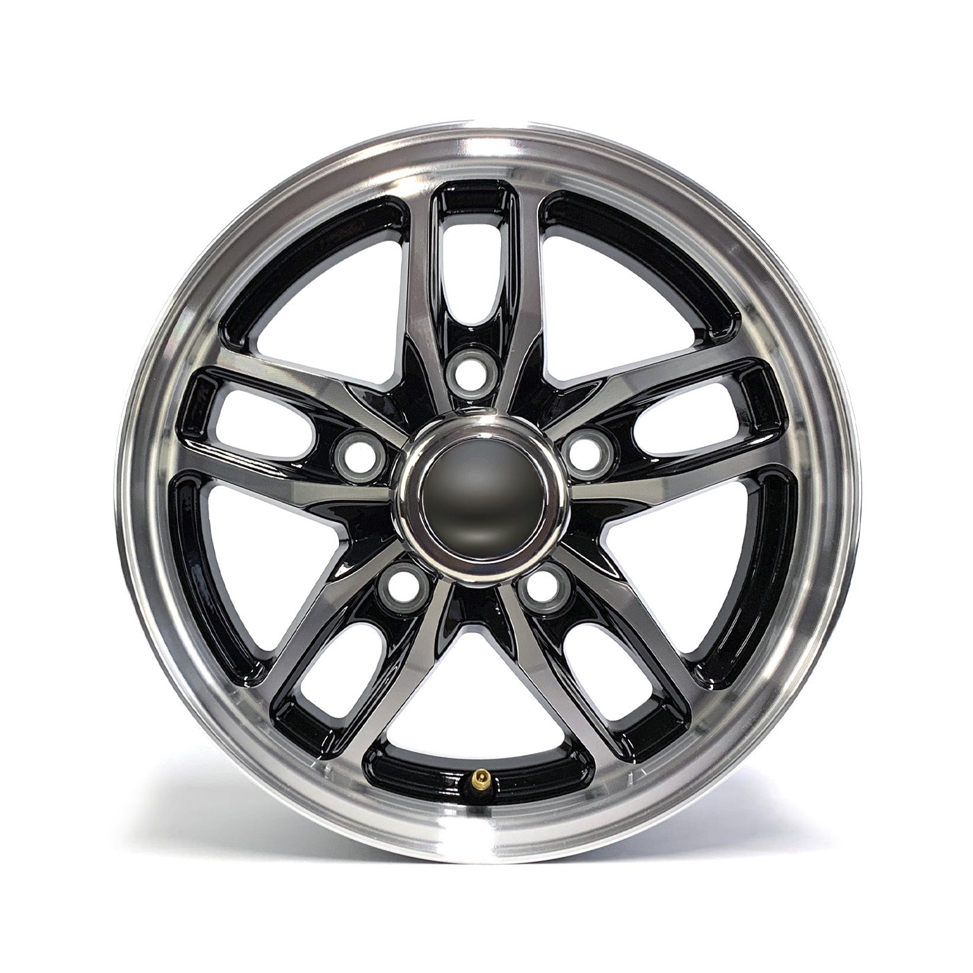 Jante 12" x 5" 5 trous 1520 lbs aluminium noir Osprey et centre de roue - RecreaShop
