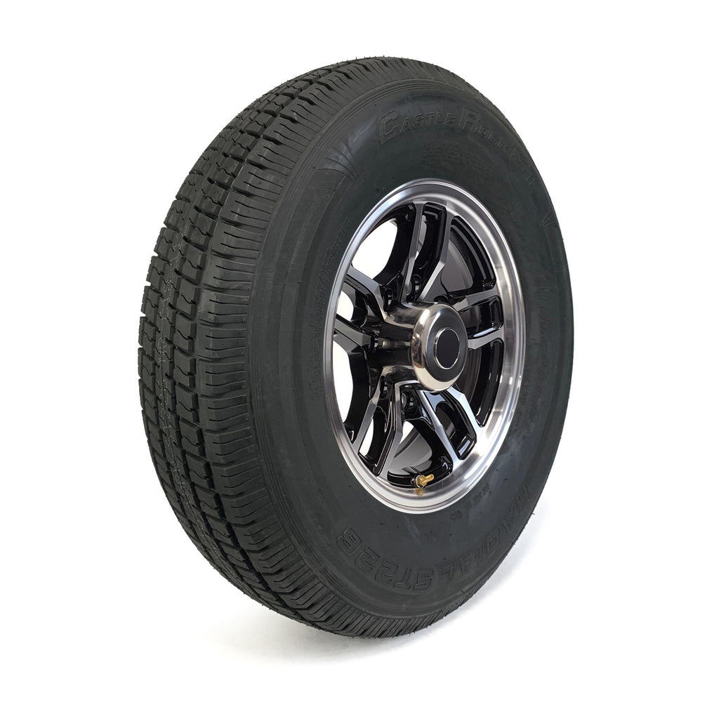 Pneu radial 235/80R16 10 plis LRE 3520 lbs Castle Rock et jante 16" 8 trous aluminium noir Osprey - RecreaShop