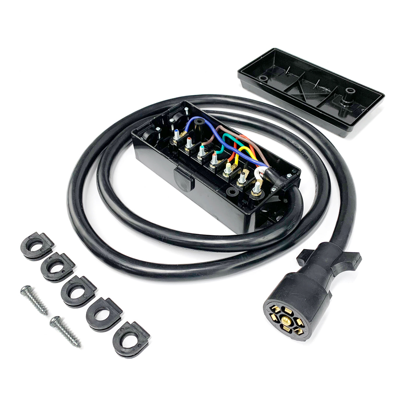 Connecteur 7 brins 2/10 GA, 1/12 GA et 4/14 GA, fil 6' HD (remorque) et boîte de jonction 7 pôles SMARTOW - RecreaShop
