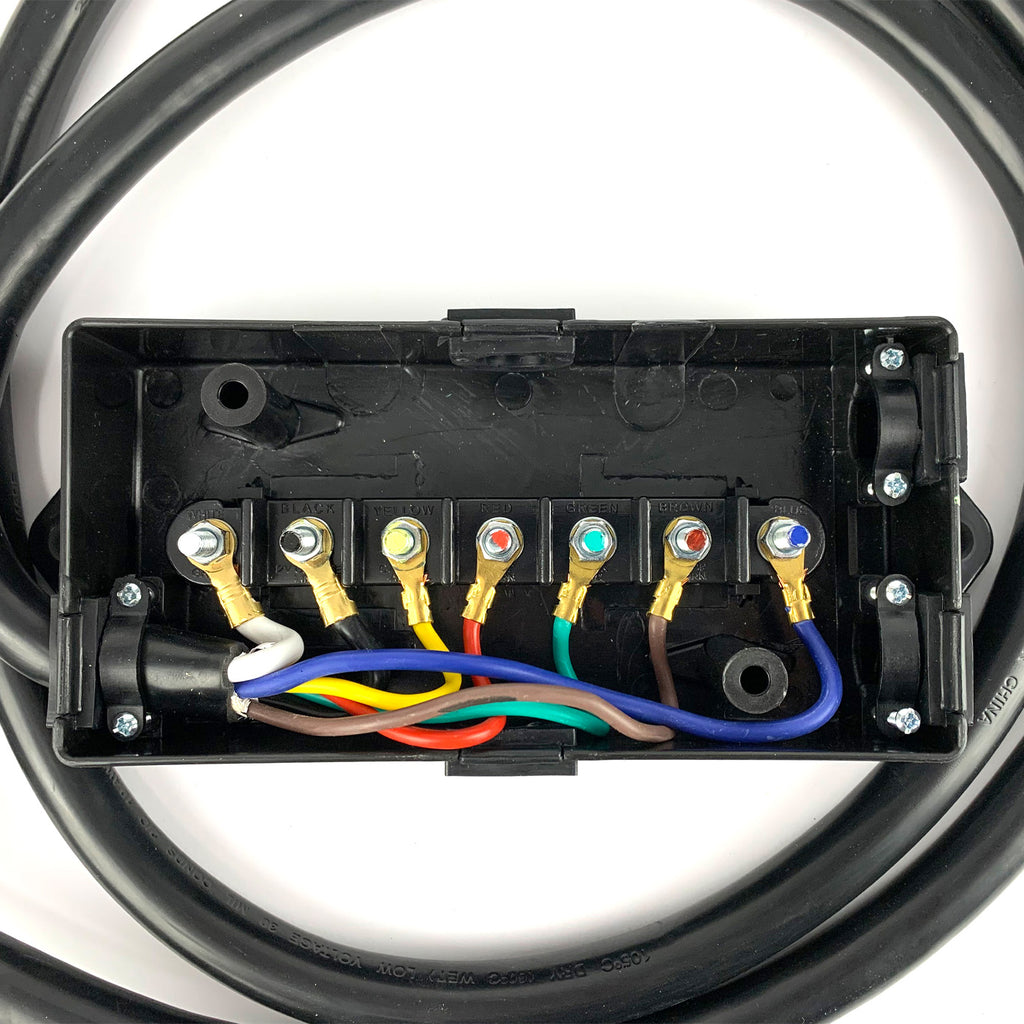Connecteur 7 brins 2/10 GA, 1/12 GA et 4/14 GA, fil 6' HD (remorque) et boîte de jonction 7 pôles SMARTOW - RecreaShop