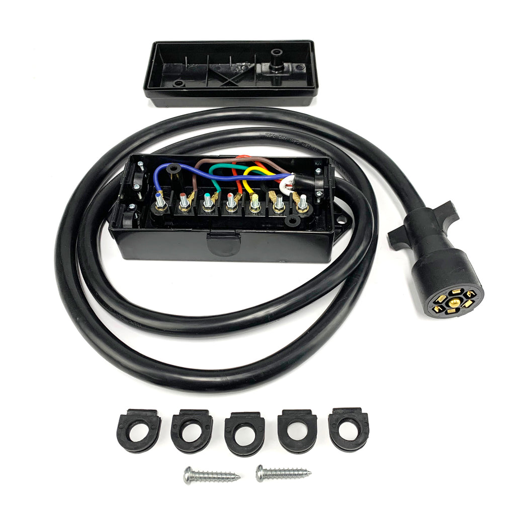 Connecteur 7 brins 2/10 GA, 1/12 GA et 4/14 GA, fil 6' HD (remorque) et boîte de jonction 7 pôles SMARTOW - RecreaShop