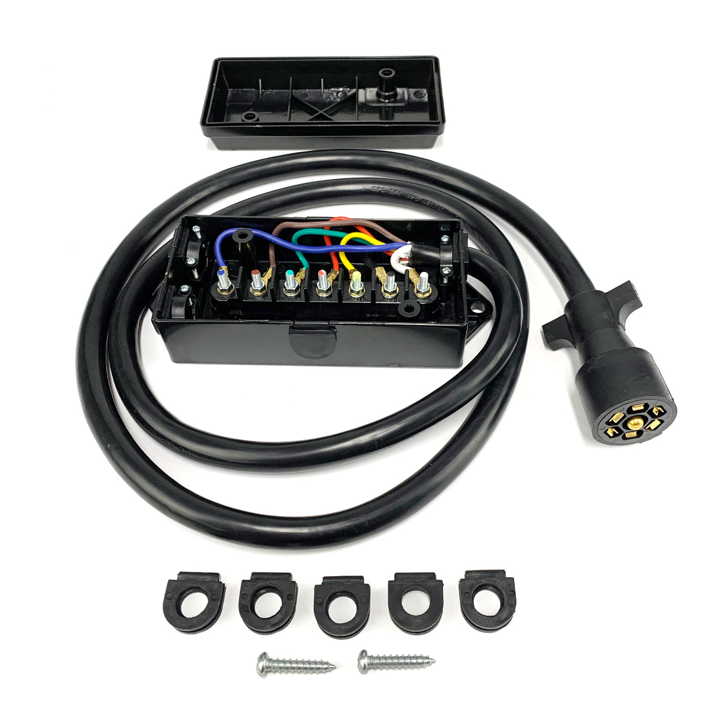 Connecteur 7 brins 2/10 GA, 1/12 GA et 4/14 GA, fil 6' HD (remorque) et boîte de jonction 7 pôles SMARTOW - RecreaShop
