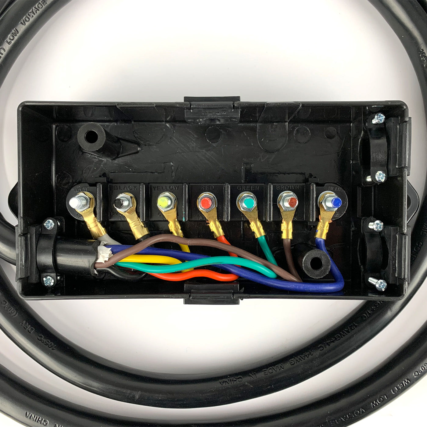 Connecteur 7 brins 2/10 GA, 1/12 GA et 4/14 GA, fil 8' HD (remorque) et boîte de jonction 7 pôles SMARTOW - RecreaShop