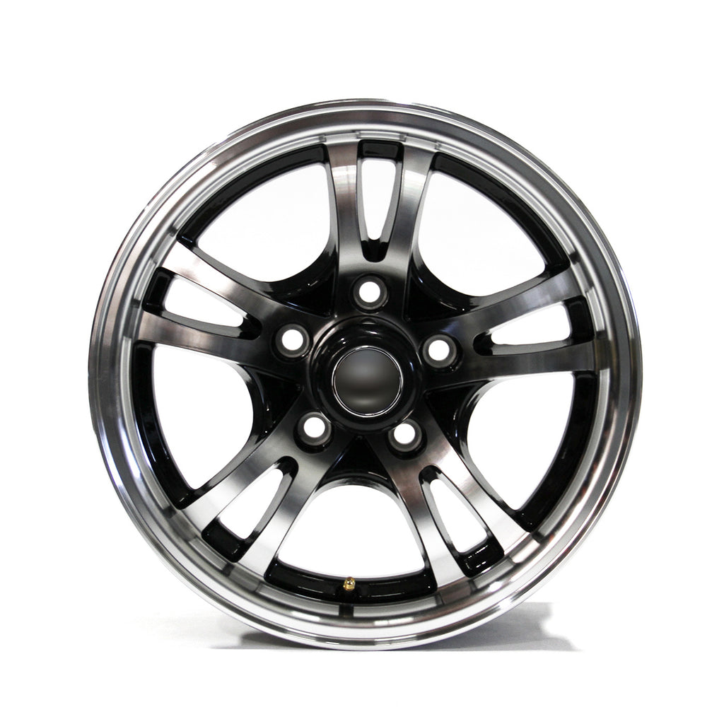 Jante 14" x 5 1/2" 5 trous 2040 lbs aluminium noir Jaguar et centre de roue - RecreaShop