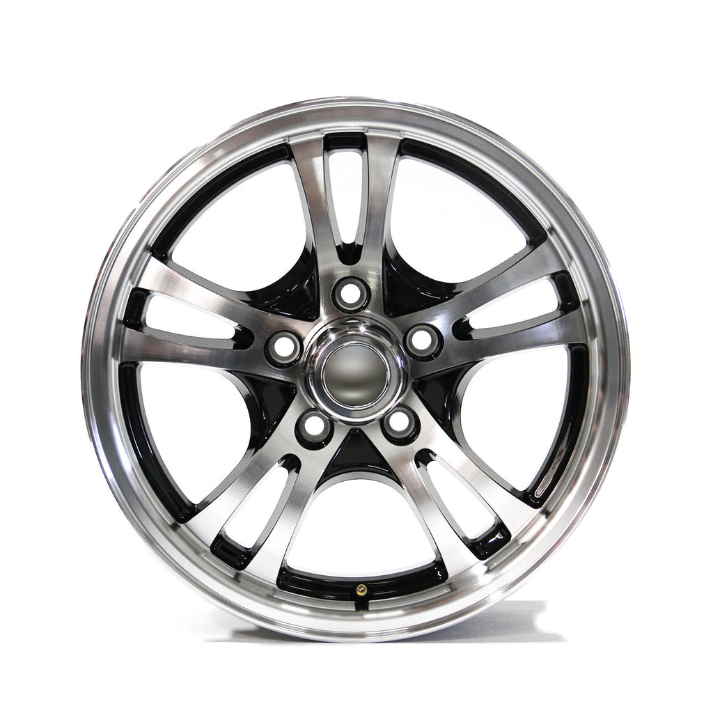 Jante 15" x 5" 5 trous 2150 lbs aluminium noir Jaguar et centre de roue - RecreaShop