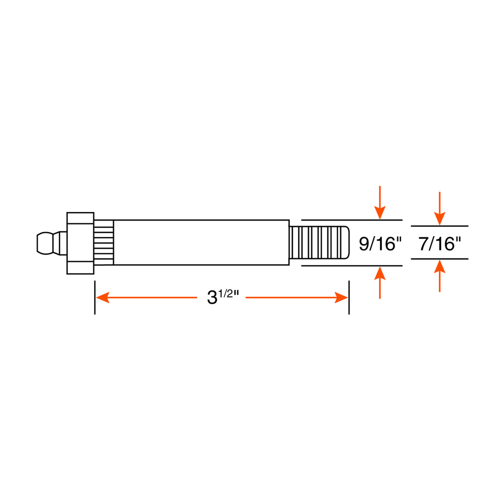 Boulon graissable 9/16" x 3 1/2" (écrou 7/16" non-inclus) - RecreaShop