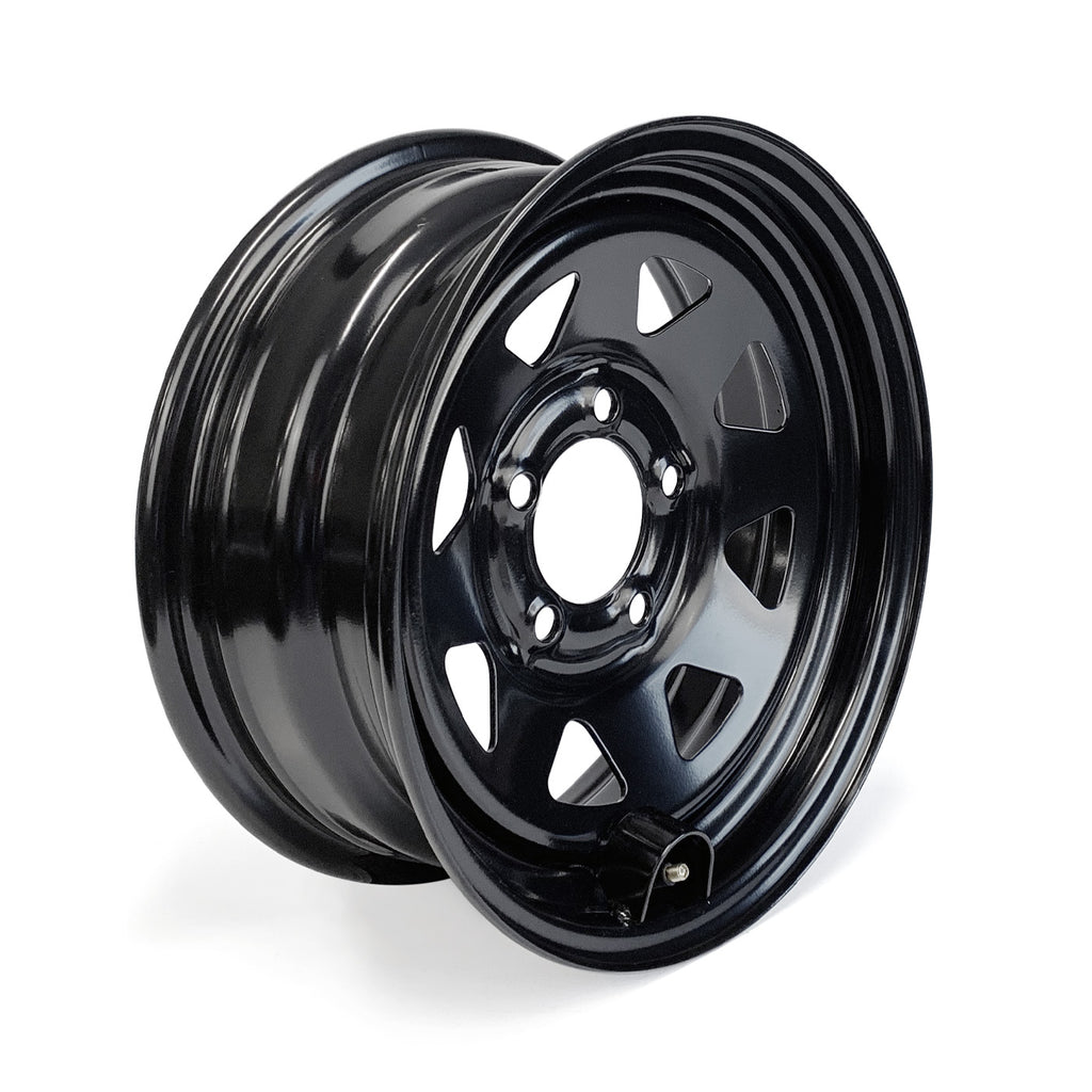 Jante 14" 5 trous rally noire avec protège-valve - RecreaShop