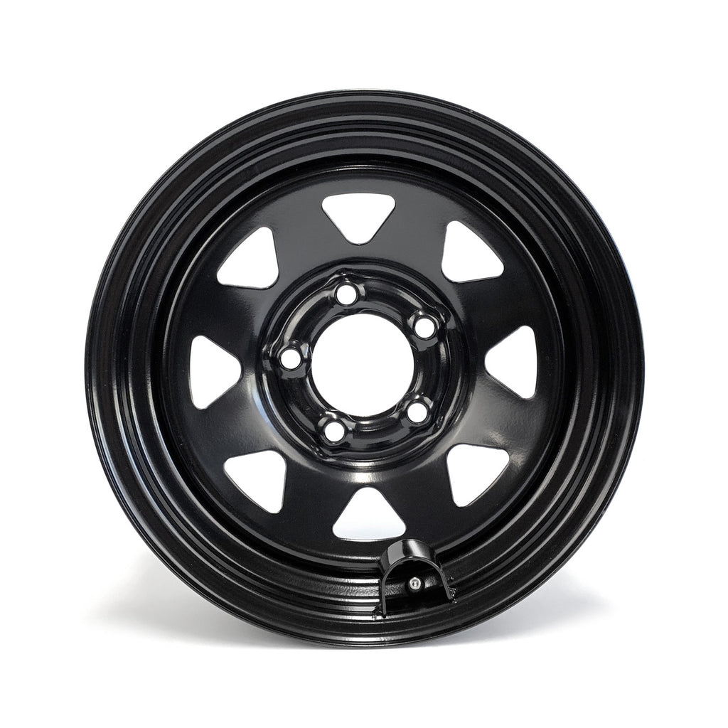 Jante 14" 5 trous rally noire avec protège-valve - RecreaShop