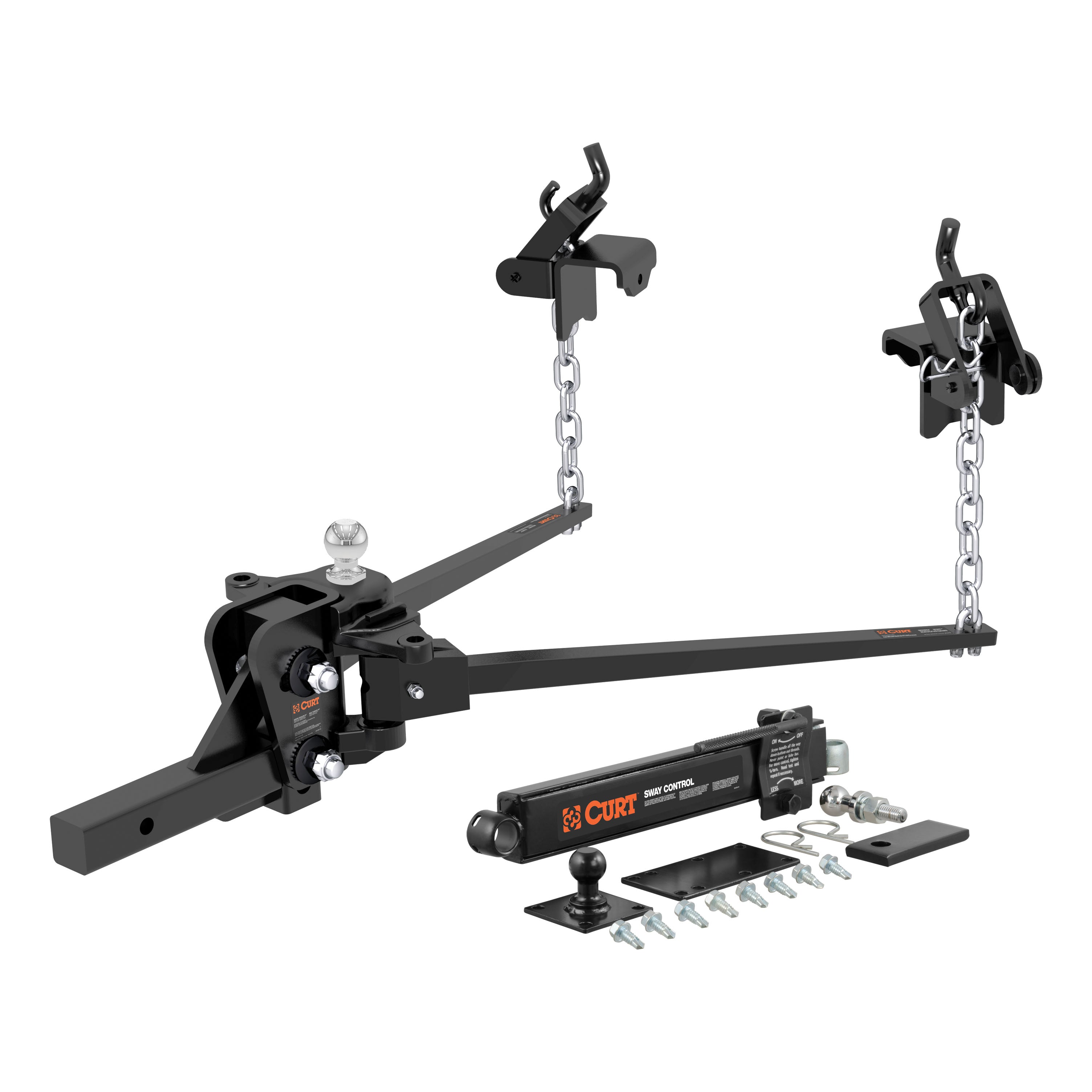 Short Trunnion Bar Weight Distribution Hitch with Sway Control (8-10K, 28-3/8") - Récréashop
