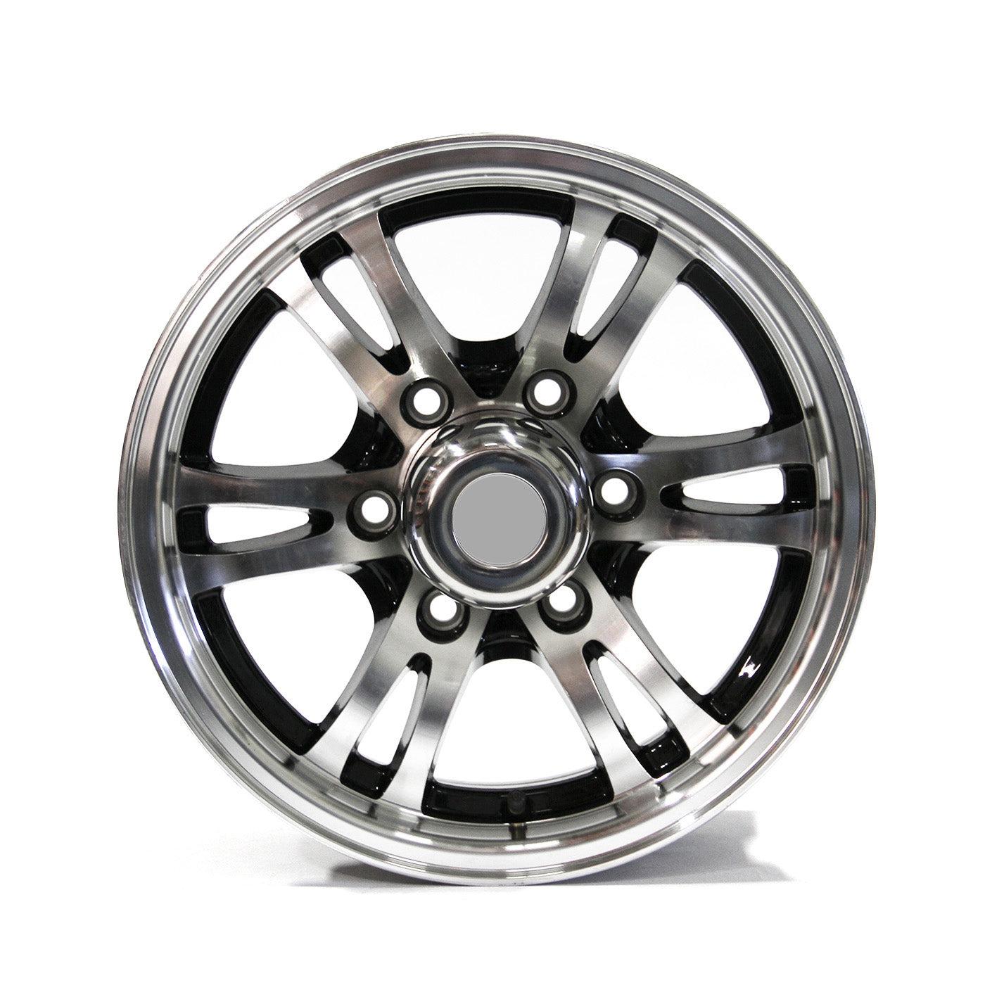 Jante 15" x 6" 6 trous 2830 lbs aluminium noir Jaguar et centre de roue - RecreaShop