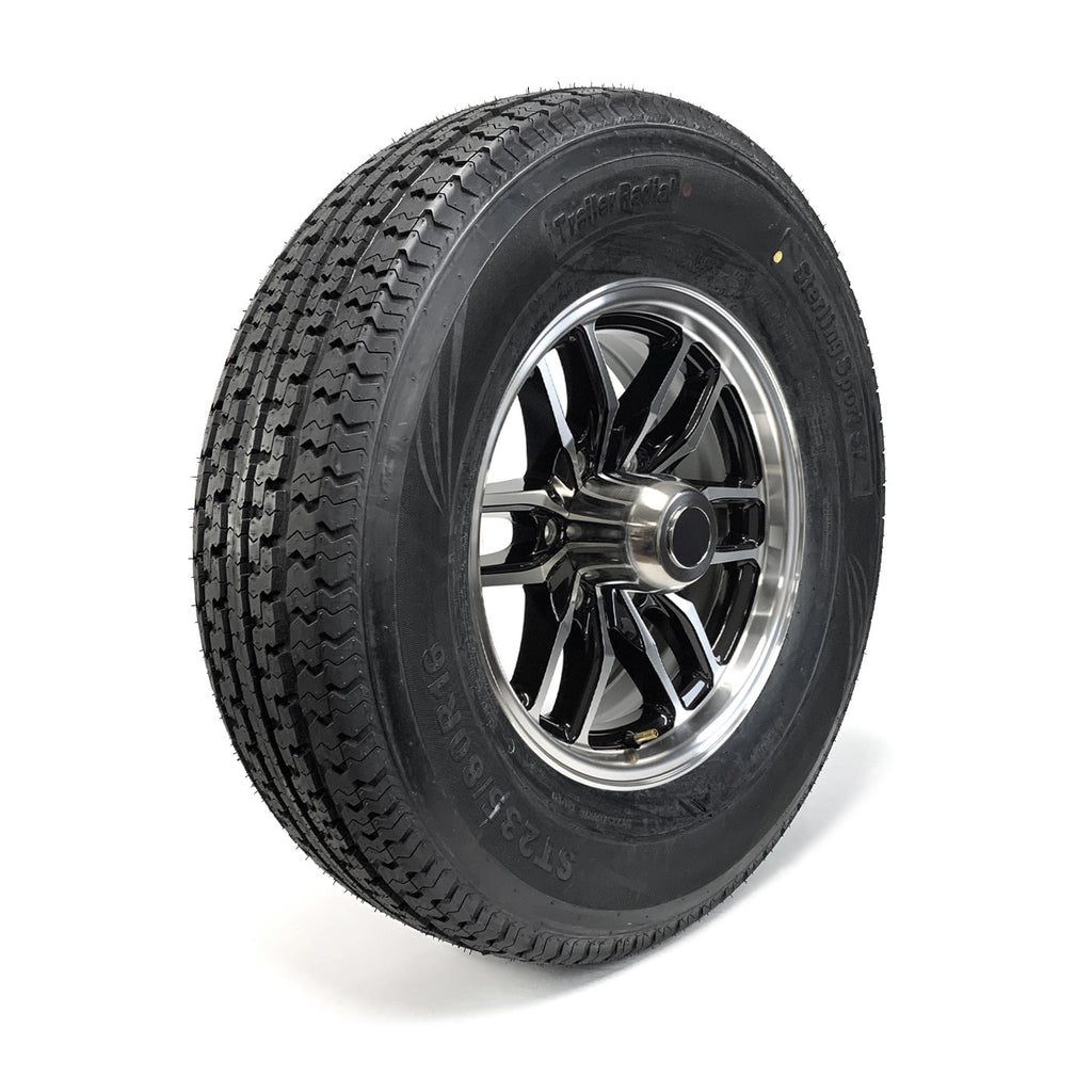 Pneu radial 235/80R16 10 plis LRE 3520 lbs Castle Rock et jante 16" 6 trous aluminium noir Osprey - RecreaShop