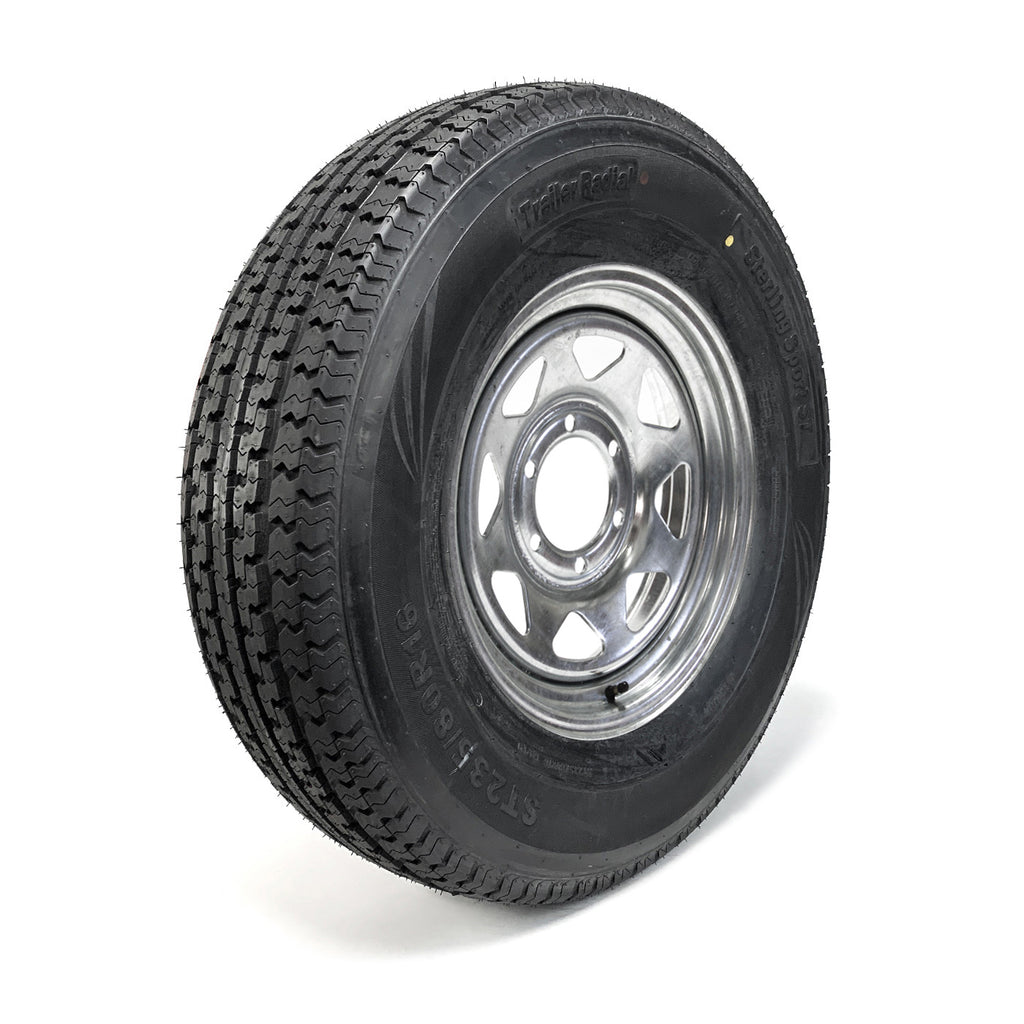 Pneu radial 235/80R16 10 plis LRE 3520 lbs Castle Rock et jante 16" 6 trous galvanisée - RecreaShop