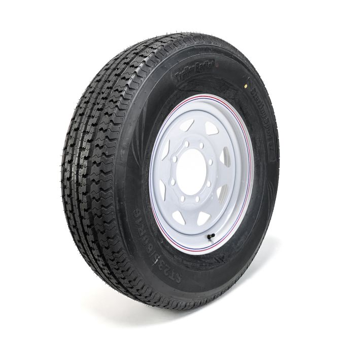 Pneu radial 235/80R16 10 plis LRE 3520 lbs Sterling et jante 16" 8 trous rally - Récréashop