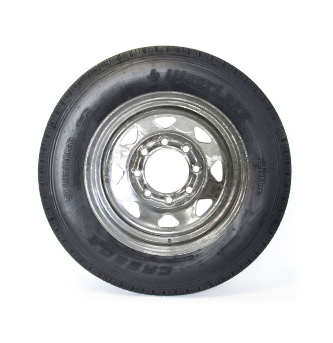 Pneu radial 235/80R16 14 plis LRG 4080 lbs Westlake et jante 16" 8 trous galvanisée - Récréashop