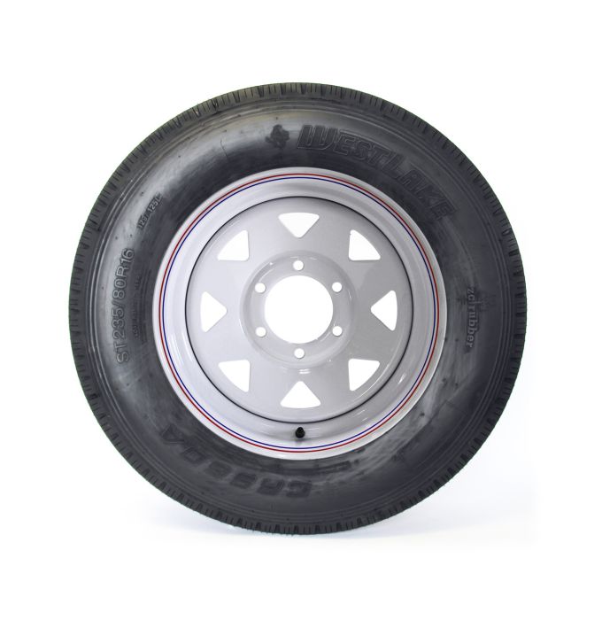 Pneu radial 235/80R16 14 plis LRG 4080 lbs Westlake et jante 16" 6 trous rally - Récréashop