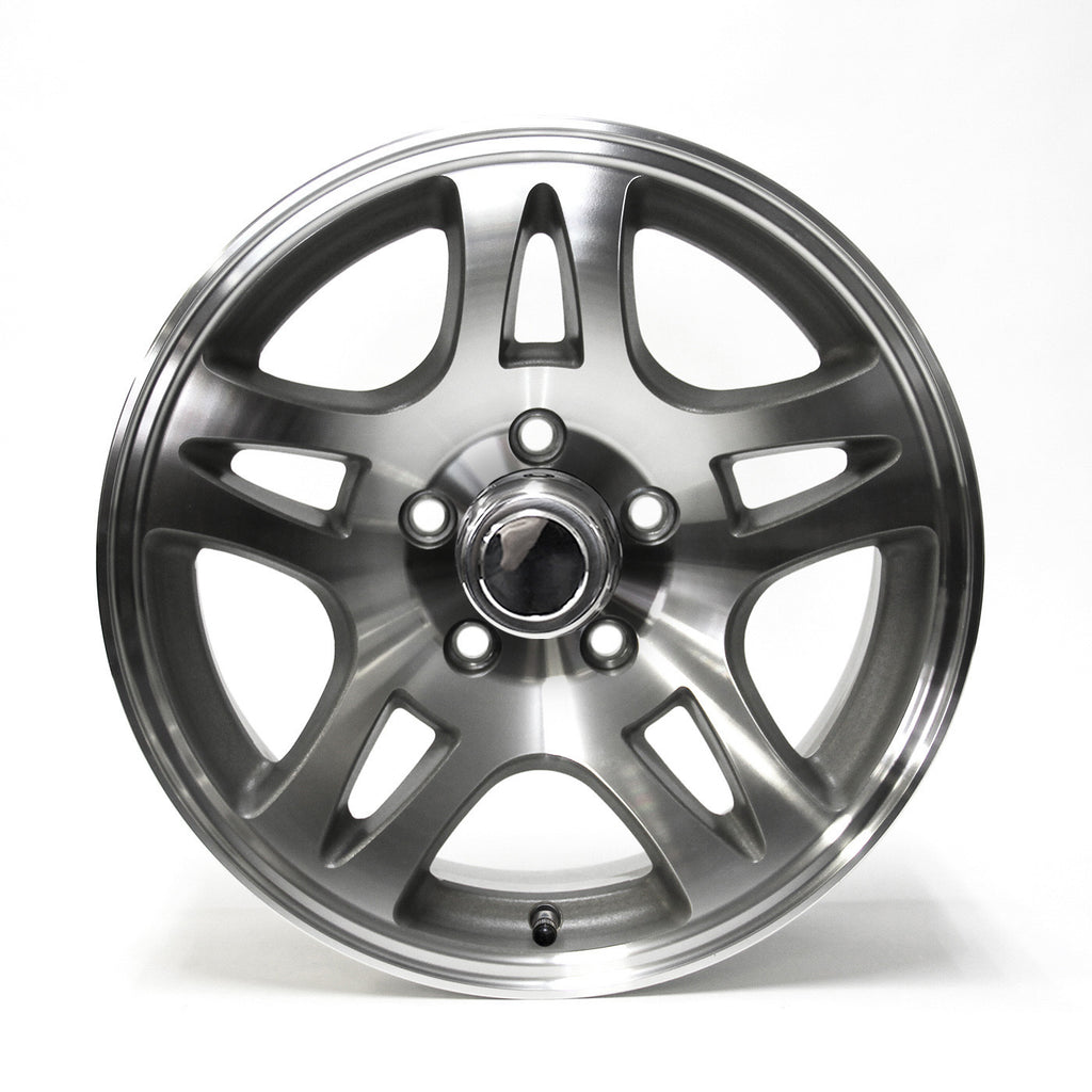 Jante 15" x 6" 5 trous 2150 lbs aluminium modèle-S5 et centre de roue - RecreaShop