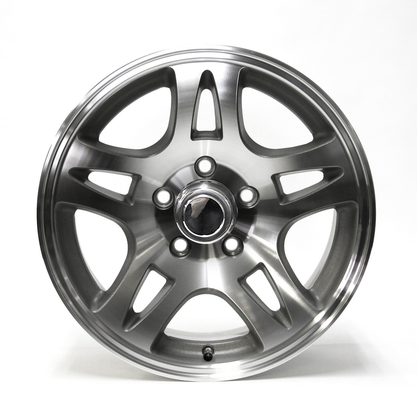 Jante 15" x 6" 5 trous 2150 lbs aluminium modèle-S5 et centre de roue - RecreaShop
