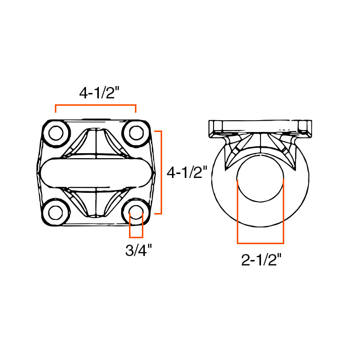 Anneau 2 1/2" 4 trous 66K et plaque SMARTOW - RecreaShop