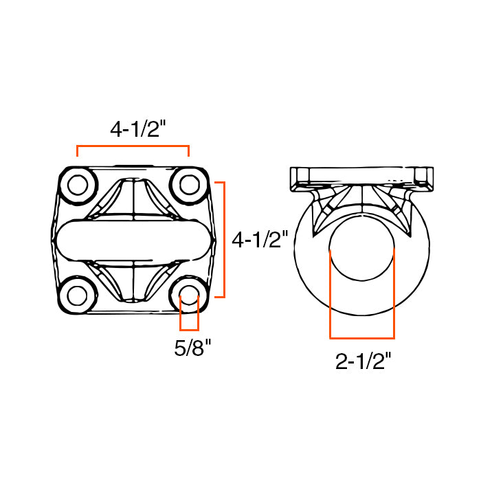 Anneau 2 1/2" 4 trous 42K et plaque (6K vertical) SMARTOW - RecreaShop