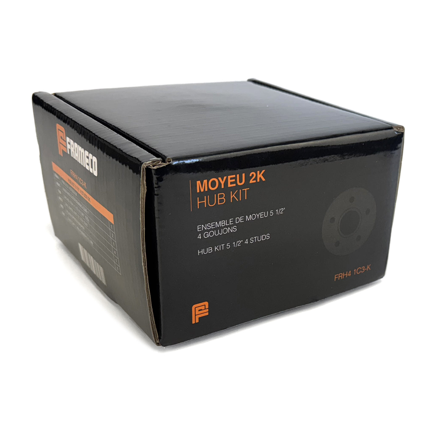 Moyeu 4 goujons 1/2" B.C. 4" 2K cône 1" assemblé et graissé complet (en boîte) FRAMECO - RecreaShop