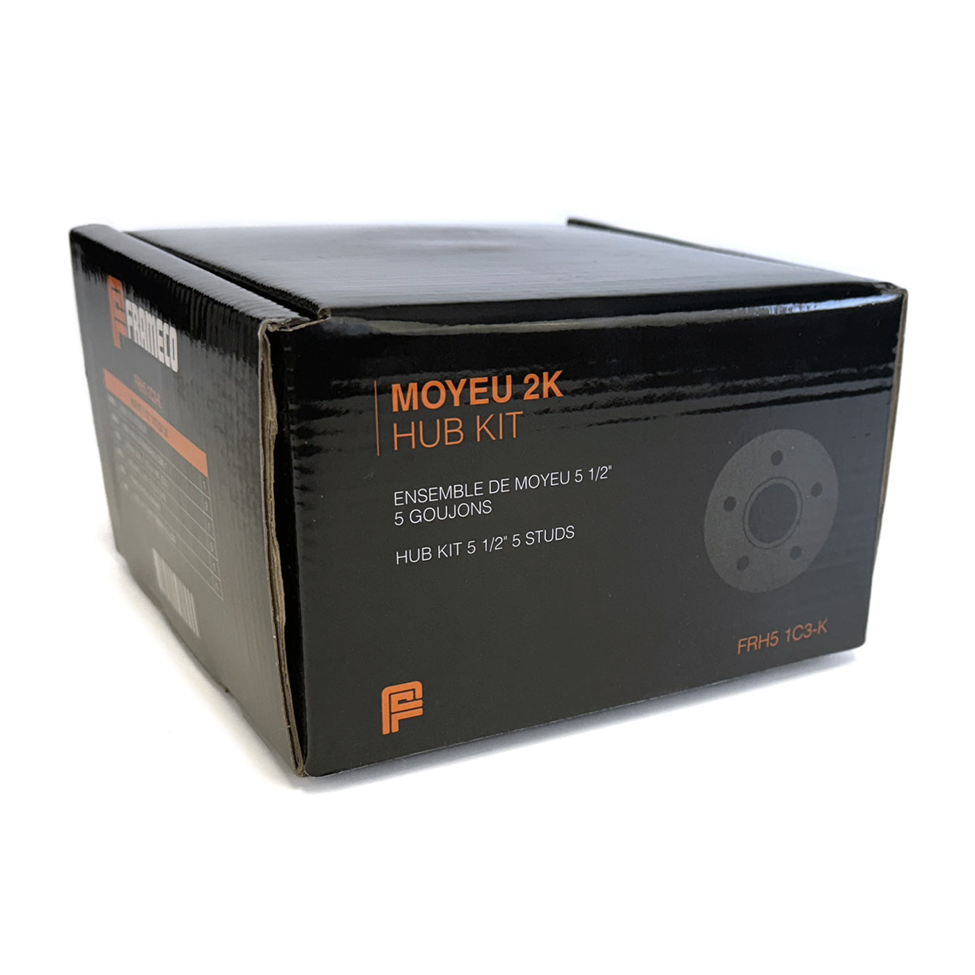 Moyeu 5 goujons 1/2" B.C. 4,5" 2K cône 1" roue 8"-12" assemblé et graissé complet (en boîte) FRAMECO - RecreaShop