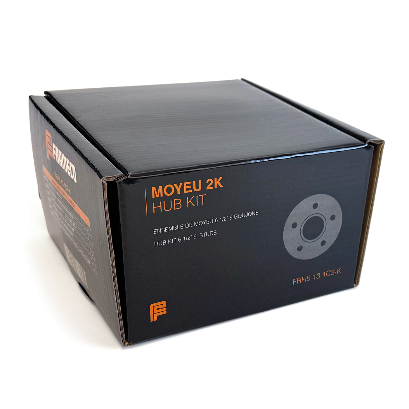 Moyeu 5 goujons 1/2" B.C. 4,5" 2K cône 1" assemblé et graissé complet (en boîte) FRAMECO - RecreaShop